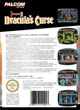 Castlevania III - Dracula's Curse (World) (Konami Collector's Series) (Unl) box cover back